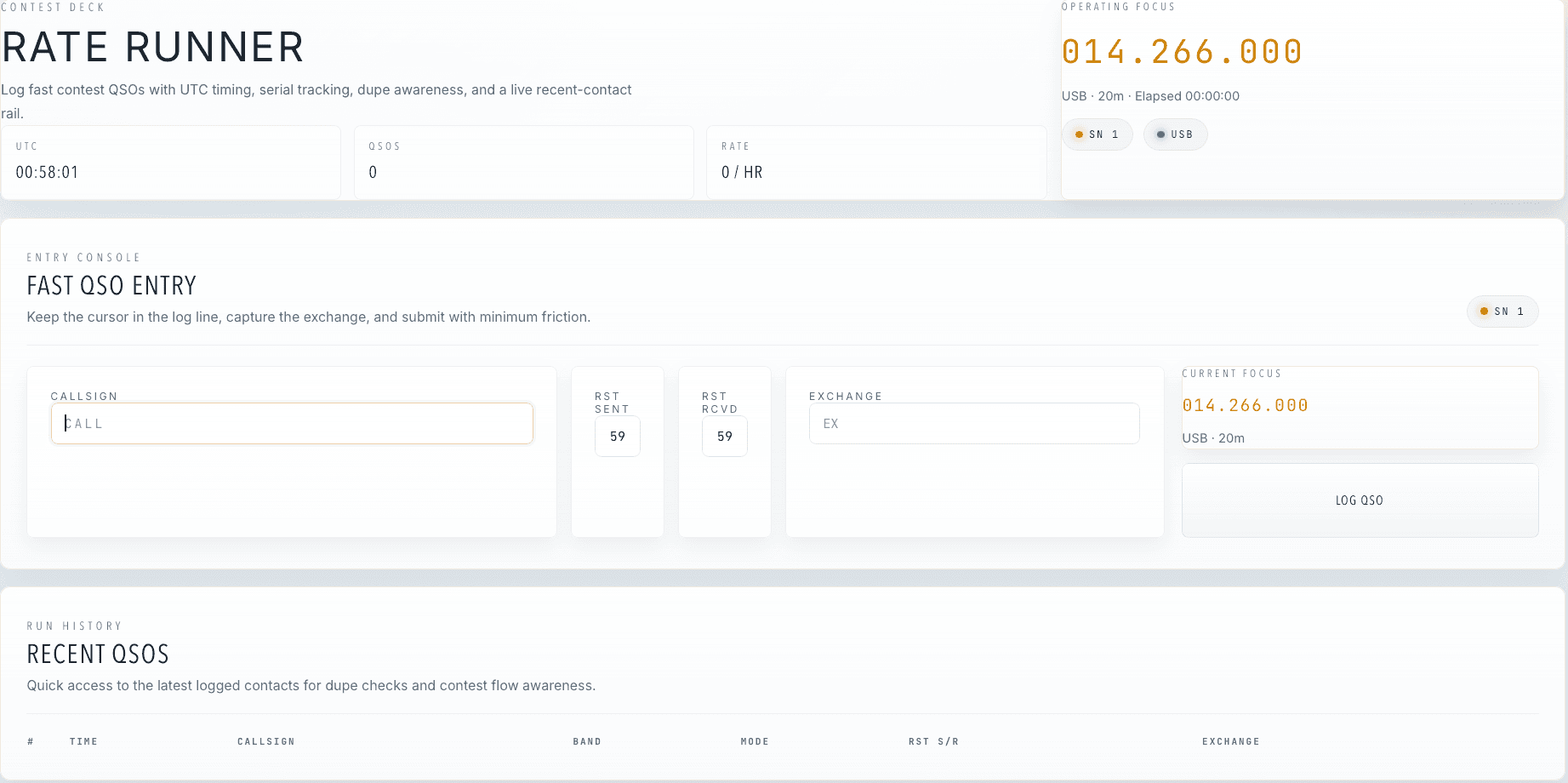 QSOPilot rate runner view