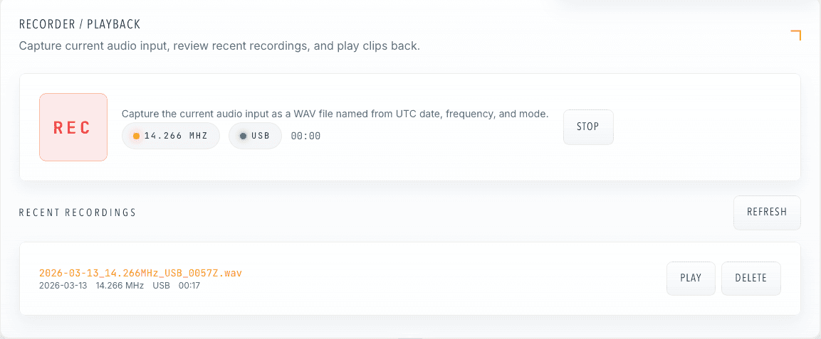QSOPilot recorder and playback view